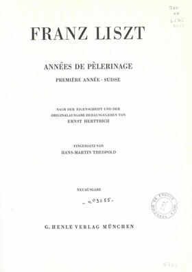 Années de pèlerinage. 1re année. Suisse (Franz Liszt)
