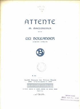 Attente (Maeterlinck / Boulanger)