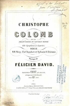 Christophe Colomb ou La Découverte du Nouveau Monde (Chaubet, Méry & Saint-Étienne / David)