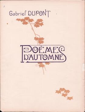 Poèmes d'automne (Dupont)