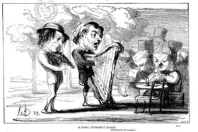 Études musicales : La harpe, instrument céleste (Daumier)