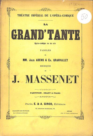 La Grand'Tante (Adenis & Granvallet / Massenet)